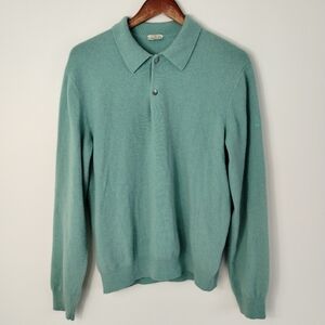 ROLEX Mens Knit Cashmere Pullover Size Medium Seafoam Green Made in Italy